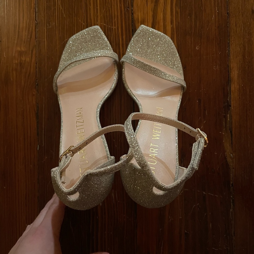 Stuart Weitzman Glittery Gold Women's Shoes